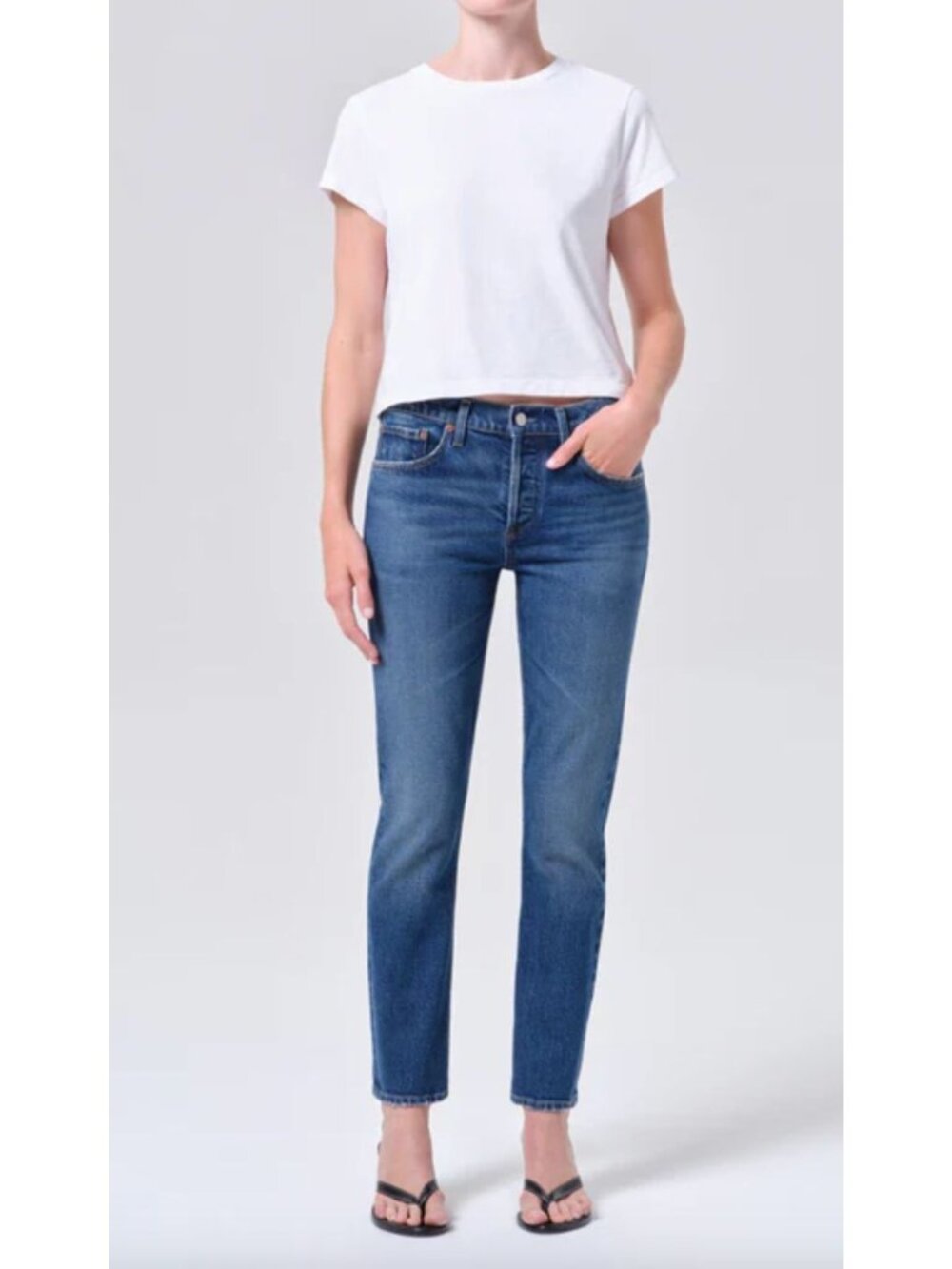 Agolde Cocktail Ankle Jean Stright Leg Densim Size 30 Wash - Outline